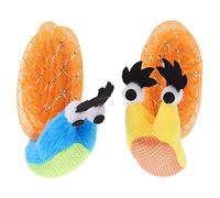 HOMOBABE 2 Pcs Interactive Cat Claw Grinding Toys Soft Plush Small Snail Shape Pet Playthings for Indoor Cats Random Color