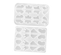 HOMOBABE 2 Pieces Topper DIY Molds Attachment Molds Silicone Flexible Easy to Separate White Butterfly Crown Bowknot Shapes for Crafting and Casting