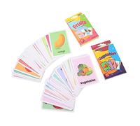 HOMOBABE 2 Sets Flash Cards Educational for Speech Therapy Materials Fruit Vegetable Learning Cards Skin Friendly and Safe for Fun Early Learning Activities