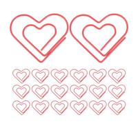 HOMOBABE 200pcs Heart Shaped Paper Clips in Red Iron Material with Polished Surface, Decorative and Easy to Distinguish Documents, for School and Home Office Use, Cute Love Shaped