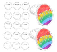 HOMOBABE 20pcs Clear Acrylic Button Badges Blank Pin Backed Badges for DIY Crafts Custom Design Picture Buttons for Personal Business Use