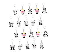 HOMOBABE 20pcs Cute Panda Keychain PVC Material Creative Bag Hanging Decorations Cartoon Key Ring Pendants Practical gifts for for for for for for for Panda Lovers