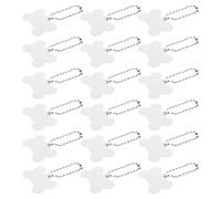 HOMOBABE 20pcs Dog Name Tag Sublimation Pet Sublimation Tag Bone Shape Silver Aluminum Alloy Blank Design Hanging Ornament for Pet Birthday Holiday Costume Outfits