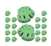 HOMOBABE 20pcs Light Green Wood Leaf Beads for Jewelry Making with Smooth Surface Multi-use Small Beads for Making Bracelets and Weaving Crafts