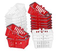 HOMOBABE 20pcs Miniature Shopping Baskets in Rattan Style Tiny Baskets for Boys and Girls Dollhouse Accessories Real Little Mini Shop
