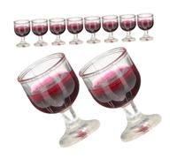 HOMOBABE 20pcs Miniature Wine Goblets for Dollhouse Realistic Red Wine Cups for Mini Scenes Fine Craftsmanship Stable Base for Decoration and Role Play
