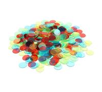 HOMOBABE 240Pcs Transparent Colored Plastic Bingo Chips Game Counters for Bingo Math Learning and Counting Entertainment Random Color