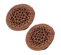 HOMOBABE 2pcs 41-inch Wood Guitar Soundhole Covers Dark Brown Decorative Pattern, Acoustic Electric Guitar Feedback Buster Noise Reducer Sound Hole Muffler Accessories