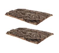 HOMOBABE 2pcs Bark Background for Reptile Tank Authentic Terrarium Decor for Lizard Chameleon Snake Turtle Easy Installation Climbing Wall