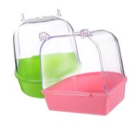 HOMOBABE 2pcs Bird Bathing Tubs for Birds Spill Parrot Shower Basins Fashionable Easy to Attach for Peony Parrots Larks
