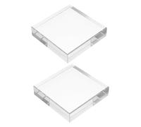HOMOBABE 2pcs Clear Square Glass Paperweights Decorative Transparent Blocks with Smooth Finish for Office Desk Sewing Weights Home Study and Elegant Workspace Decor