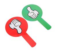 HOMOBABE 2pcs Double Sided Voting Paddles Thumbs up Thumbs down Signs Lightweight Portable Plastic Handheld Paddles for School and Home Education Classroom Use