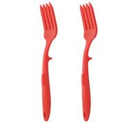HOMOBABE 2pcs Ergonomic Silicone Fork Large Silicone Fork Classic Style Smooth Surface Practical Food for Home Cooking