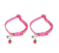 HOMOBABE 2pcs Fruits Design Cat Collar Comfortable Small Collar with Bell Polyester Adjustable Unique Style for Street and Festival Party