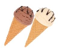 HOMOBABE 2pcs Ice Cream Model Lifelike Dessert Props for Artificial Ice Cream Cone Display for Photography Role Play for Desktop Decoration Early Education