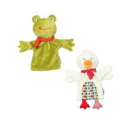 HOMOBABE 2pcs Interactive Animal Hand Puppets for Parents Role Play Creative Frog Duck Finger Dolls Fun Educational for Imaginative Play and Bonding