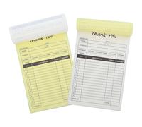 HOMOBABE 2pcs Invoice Receipt Book 2-Part Business Invoice Forms Portable Lightweight White Paper with Builtin Cardboard for Bookkeeping in Cafés 100 Sheets Per Book