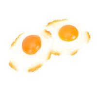 HOMOBABE 2Pcs Lifelike Fried Egg Model Realistic Fake Food Props for Home Decor Photography and DIY Projects PVC Design for Parties and Pranks