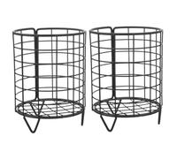 HOMOBABE 2pcs Metal Hay Feeder Rack for Rabbits Guinea Pigs Suspending Holder for Small Animals Large Capacity Manger for Fresh Food Storage Easy Clean Design Matte Black