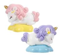 HOMOBABE 2pcs Mini Unicorn Figurine Resin Decoration Boys and Girls Desktop Adornment Fairy Tale Resin Unicorn Ornament for Home Office Shelf