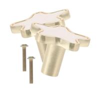 HOMOBABE 2pcs Nordic Design Star Shaped Cabinet Knobs in White Zinc Alloy with Easy Installation and Versatile Use, Suitable for Wardrobes and Furniture Drawers, Simple and Elegant Single