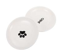 HOMOBABE 2Pcs Nordic Style Ceramic Cat Bowl Non Slip Elevated Pet Feeding Dishes for Cats and Kittens Durable Smooth Finish Easy to Clean for Food and Treats