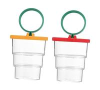 HOMOBABE 2pcs Outdoor Insect Observation Boxes Magnification for Educational Abs Nature Exploration Kit for Camping School Science and Biological Research Red and Yellow