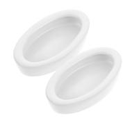 HOMOBABE 2pcs Oval Shaped Ceramic Reptile Food and Water Bowl Durable Lizard Feeding Basin for Tortoises Geckos and Other Reptiles Safe and Design