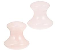 HOMOBABE 2pcs Pink Powder Crystal Face Roller with Beautiful Shape Easy to Hold Crystal Face Roller Massaging Tools for Massage to Promote Suppleness the Skin Healthy Gift