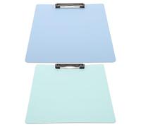 HOMOBABE 2pcs Plastic Clipboards A4 Size with Clamping Papers Feature and Portable Design for Students and Teachers Office Stationery Supplies