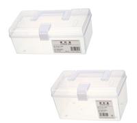 HOMOBABE 2pcs Portable Medicine Storage Box Home First Aid Case Multi-function Cabinet with Design for Daily and Bottle Organization