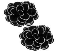 HOMOBABE 2pcs Rhinestone Wedding Shoe Clips with 3d Rose Flower Design, Cloth Material, Sturdy Clip-on Bridal Decorations for Formal Events and Multi-occasion Use