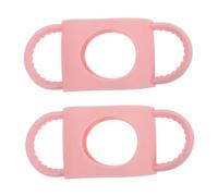 HOMOBABE 2pcs Silicone Bottles Grip Handles Detachable Design Anti-Slip Pink Lightweight Portable Carrier