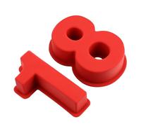 HOMOBABE 2pcs Silicone Number Cake Molds Creative Baking Pans Food Grade Eco-friendly Red DIY 18 Years Old Birthday Decor