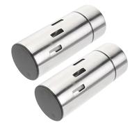 HOMOBABE 2pcs Stainless Steel Pepper Shaker and Salt Pot Set Lightweight Portable Spice Dredger Seasoning Jars for Kitchen and Barbecue Use