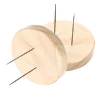 HOMOBABE 2pcs Wood Base Doll Display Stand with Double Pins 5cm Diameter Pine Wood Holder for Crochet Dolls Support Rack for Collectibles and Miniatures at Home