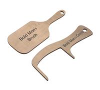HOMOBABE 2pcs Wooden Bald Hairbrush Set Lightweight Toothless Combing Brushes Humorous and Portable Grooming Tools for Bald Men at Home the Go