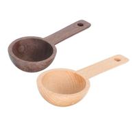 HOMOBABE 2pcs Wooden Coffee Measuring Spoons Set Multi-Function Wood Measure Spoons for Salt Sugar and Coffee Beans Portable Scoop for Restaurants