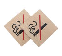 HOMOBABE 2pcs Wooden No Smoking Signs with Clear Graphic Symbols Warning Sign Boards for Indoor Outdoor Use in Offices Restaurants Bars Hotels