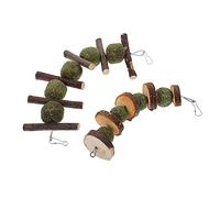 HOMOBABE 2pcs Wooden Pet Chewing Toys Safe Chew Plaything for Hamsters Mice Small Animals Nutrient-rich Apple Wood Design Engaging Entertaining Natural Texture