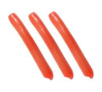 HOMOBABE 3pcs Lifelike Fake Hot Dog Model Realistic Sausage Display for Home Decor Kitchen Staging and Party Props Sturdy PVC Construction Vibrant Nonfading Colors Versatile Use for