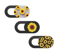 HOMOBABE 3Pcs Sunflower Privacy Camera Cover Set Webcam Lens Slider for Laptop Tablet Pc, Ultra-Thin Computer Webcam Cover Slide, Compatible Notebooks and Desktops