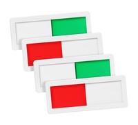 HOMOBABE 4 Pcs Acrylic Slider Door Signs for Office Meeting Rooms and Restrooms Vacant In Use Privacy Indicator Two-color Status Switch Signs White Panels