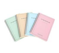 HOMOBABE 4pcs A5 Wide Ruled Spiral Notebooks for Students with Moderate Paper Thickness and Glazed Printing Paper, Convenient to Carry Notepads for Daily Life and Vacations