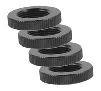 HOMOBABE 4pcs Aluminum Alloy Microphone Stand Nut 5/8"-27 with Knurled Locking Design, Black Anodized Surface Prevents Loosening and Ensures Even Force Distribution, Suitable for Tripod