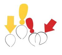 HOMOBABE 4pcs Arrow Question Mark Headband Red Fabric Comfortable Lightweight Photo Props for Birthday Party,