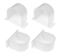 HOMOBABE 4pcs Bird Cage Feeder Plastic Half-moon Food Bowl Easy Installation White Indoor Bird Feeder for Budgie Pigeon Cage