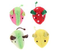 HOMOBABE 4pcs Catnip Plush Mice Toys for Cats Soft Fruit Design Engaging Indoor Playthings for Kittens Stimulates Hunting Instincts Provides Endless Fun
