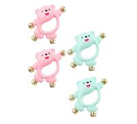 HOMOBABE 4pcs Hand Crank Rattles Educational Boy Girl Plaything Built Bell Space-Saving Lightweight Easy to Carry Enhances Visual Auditory Skills for Boy Girl and Toddlers