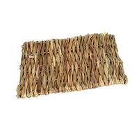 HOMOBABE 4pcs Hand Woven Hamster Grass Mat Rectangular Straw Mat for Small Pets Guinea Pig and Rabbit Nest 28x20cm